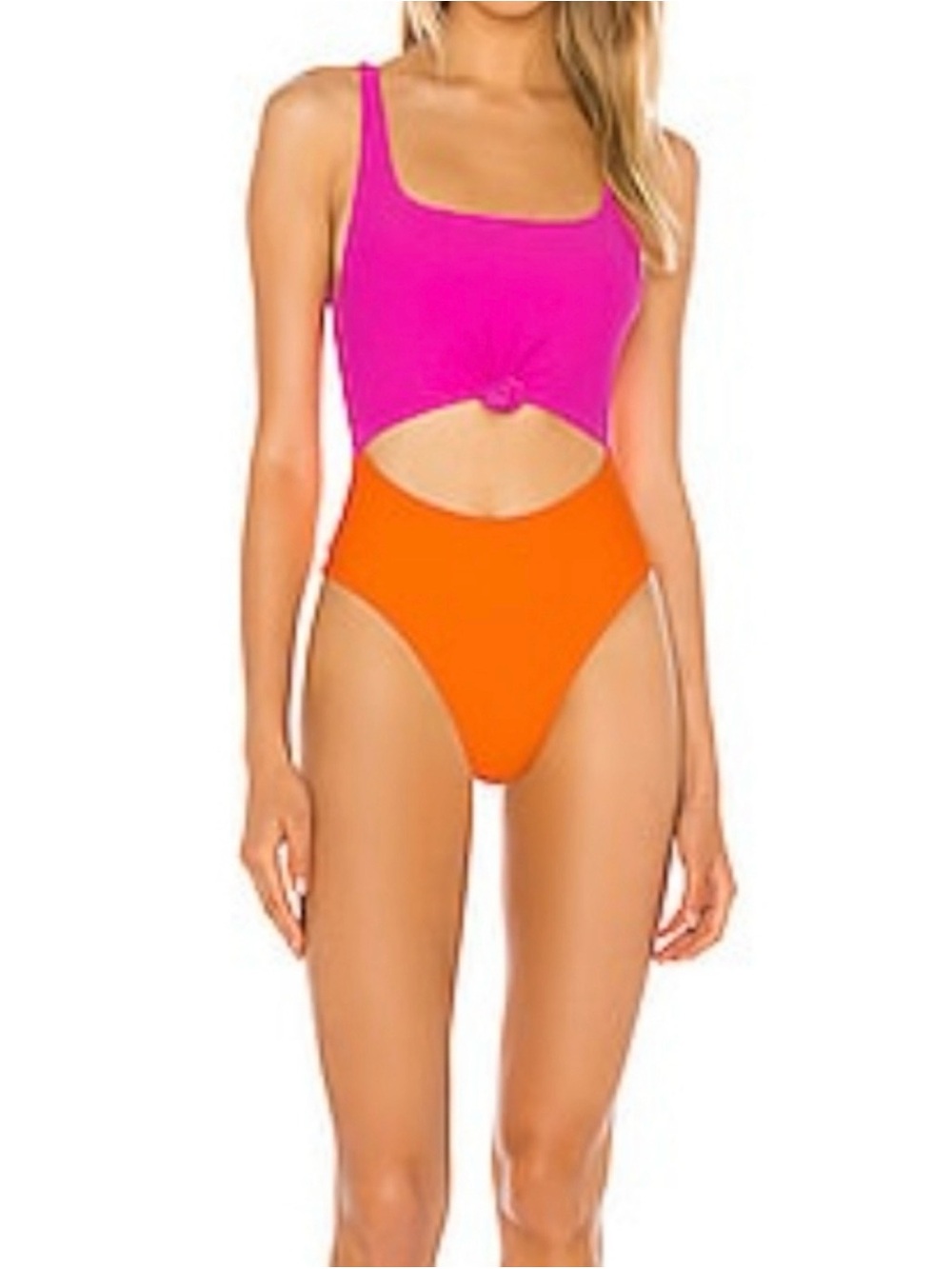 Lovers + Friends Hot Pink and Neon Orange One-Piece